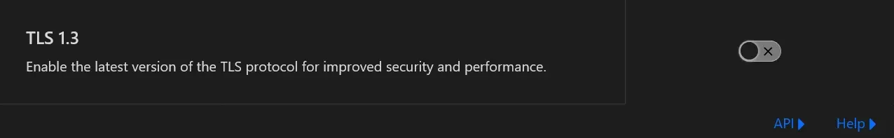 Включение и выключение TLS 1.3 в Cloudflare